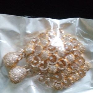 Sterling  gold zirconium  earring